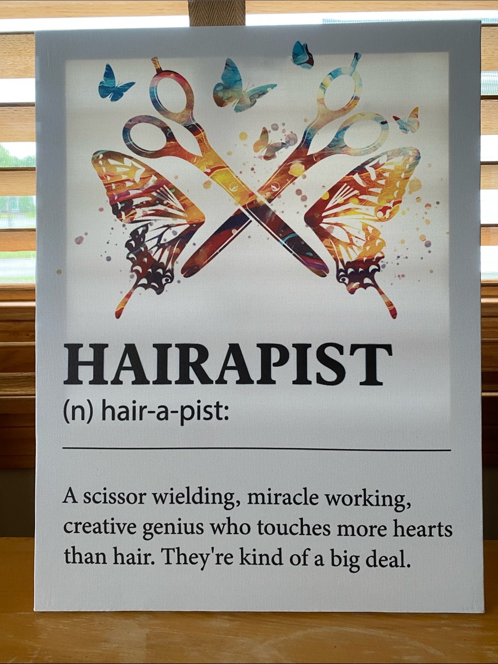 NWOT Hairapist sign to decorate your beauty salon . Approx 11” x 15” on canvas